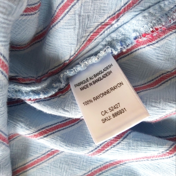 Oversized Striped Button Shirt Gorgeous Fabric Loose & Flowy Lrg 100% Rayon - Picture 6 of 16